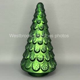 3247cs Ashland Frosty Emerald Green Mercury Glass Figural Christmas Tree 10 Inch Table Top Decor