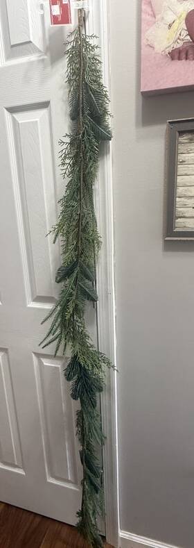 61180-2025-06 Ashland 6ft Pine And Cedar Garland- Winter Decor Tree Home Christmas Glitter