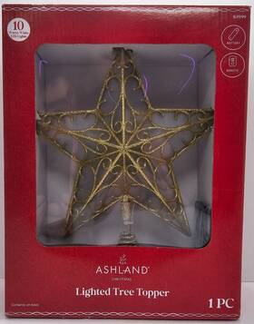 724478 Ashland Gold Star Christmas Tree Topper New In Box