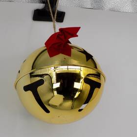 752389 Ashland Gold Tone Metal Jingle Bell Night Before Christmas Hanging Standing Bow