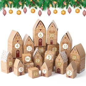 As-28p Asodsway Christmas Advent Calendar Boxes - 28p Candies Treats Empty To Fill 24 Daysxmas