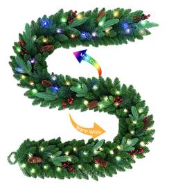 Qxg90-236cr-60l-1 Assilyraft 9ft Prelit Artificial Christmas Garland With Pine Cones Red Berri