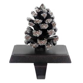 At Home 197154100844 Brown Pine Cone Stocking Holder Holiday Xmas Hanger Mantel Clip
