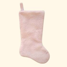 At Home 197154103623 Pink Plush Faux Fur Stocking 19 Inch Xmas Holiday New With Tags