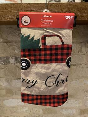 At Home 789112832661 Nwt 30 Country Christmas Tree Skirt Buffalo Plaid Truck And 48 Inch