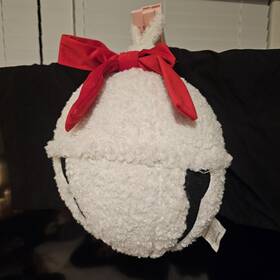 At Home 848322088845 Christmas Large Soft Throw Decorative Pillow Red Bow Jingle Bell