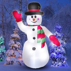 Athoinsu 661708388304 8ft Huge Lighted Christmas Inflatables Snowman With Hat Self Blow Up Inflate
