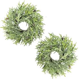 1748 Auldhome Design Sh Artificial Christmas Wreaths 2-pack 14-inch Evergreen Flo