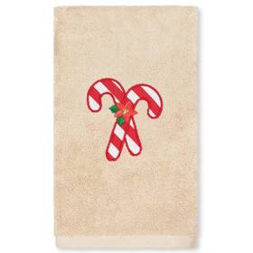Authentic Hotel And Spa 190733164350 Christmas Candy Canes Embroidered Sand
