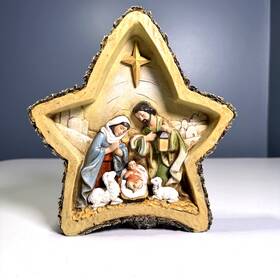 Wc123 Avalon Gallery Star Nativity Scene Holy Family 8 Inch Christmas Decor Baby Jesus Holiday