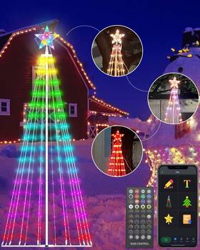 Avatar Controls 850024028692 6ft Diy Outdoor Christmas Trees For Yard With 47 Prelit Lights 265 Led Christ