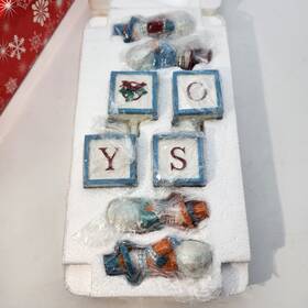 F47533-1 Avon Christmas Snowman Blocks Snowy Joe Spelling 2003 Vtg Open Box New