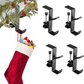 Azhaibuqi 787439363158 4 Pack Christmas Fireplace Stocking And Garland Hanger Mantle Garla
