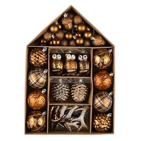 Eg0102-0195 B092v79nxt Fall Ornaments For Christmas Trees 70ct Bronze Copper And Gold