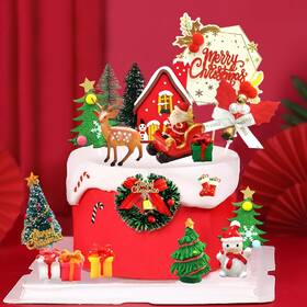 Skymgd007 Banballon 25pcs Christmas Cake Topper Merry Decorations Cupcake Toppers