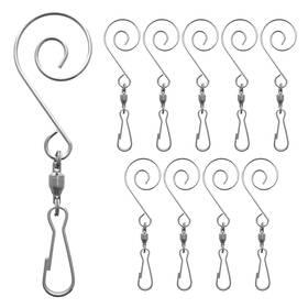 3526c Banberry Designs Christmas Ornament Hooks With Swivels - 360 Degrees Set Of 10 Windchime H