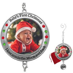 Banberry Designs 794580029895 Babys First Christmas - 2024 Dated Photo Ornament I Love You To The Moon A