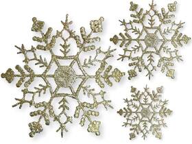 Banberry Designs 794580353945 Gold Glittered Snowflake Christmas Ornaments - 36 Pieces Assorted Sizes Of
