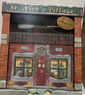 Barrington Studios 697270800517 New St. Nicks Village Christmas Nesting Boxes Set Of 6 Toy Shop Cafe And More