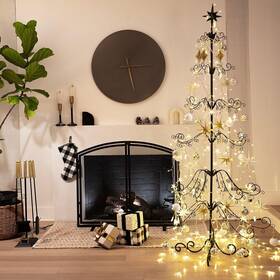 Barton 840166541722 6.4ft Christmas Metal Ornament Tree - Features Hooks For Ornaments Sma