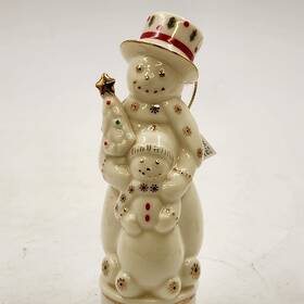 Baum Brothers 752760118791 Porcelain Musical Snowman Christmas Ornament Formalities 2001 Vtg