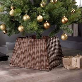 Bayn 788464715301 Christmas Tree Collar Skirt Rattan Wicker Xmas Basket Ring Base