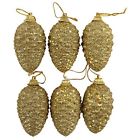 Bc78 Set Of Ornaments Pieces Mini Lovely Foam Gold Pine Cones