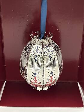 58652 Beacon Design Chemart Patriotic Egg Ornament Made In Usa Christmas New Box