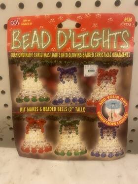 Bead Dlights 016321345003 Dftlights Kit Makes 6 Beaded Bells 2 Inches Tall For Christmas Lights