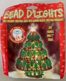 Bead Dlights 016321345027 Cousins Dftlights 7 Inch In Green Safety Pin Beaded Christmas Tree Kit