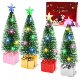 Crt-4 Befans Mini Christmas Tree With Lights 4 Pack Tabletop Led