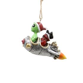 Bella Haus Design Christmas Shoppe 764435241147 Alien Abducting Santa Tree Ornament F