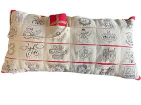 124167 Bella Lux Christmas Countdown Throw Pillow Zipper Closuree 27 Inch X14 Pre-owned