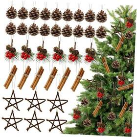 S-523 Benwanfee 36pcs Christmas Tree Decorations Natural Pine Cones Rustic Ornaments