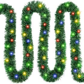 Ttd-009-1 Besslly 39.4ft Pre-lit Christmas Garland With Lights 150 Colorful Artificial Lighted