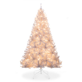 Best Choice Products 6ft Pre-lit Premium Hinged Artificial Christmas Pine Tree W
