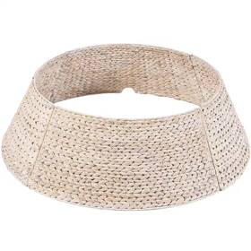 Best Choice Products 711181272604 24 Inch D Washed White Woven Hyacinth Christmas Tree Collar With Cord Cut-out
