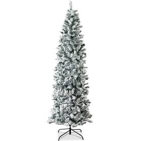 Sky4981 Best Choice Products 7.5ft Snow Flocked Artificial Pencil Christmas Tree Holiday