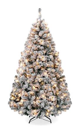 Sky5090 Best Choice Products 7.5ft Pre-lit Holiday Christmas Pine Tree With Snow