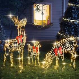 Sky5370 Best Choice Products 2024 Upgraded Large Christmas Decorations Outdoor Yard Set Of 3 Light Up