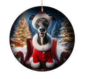 Dcr71430 Best Of Breed Italian Greyhound Christmas Tree Porcelain Ornament