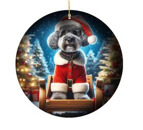Dcr71474 Best Of Breed Schnoodle Christmas Tree Porcelain Ornament