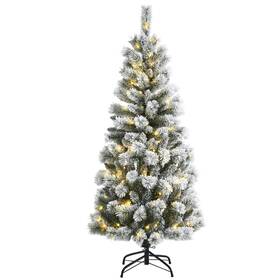 Go-bc23510 Bestcomfort 5 Ft Flocked Christmas Tree Artificial Decoration With 161 Pvc Branch T