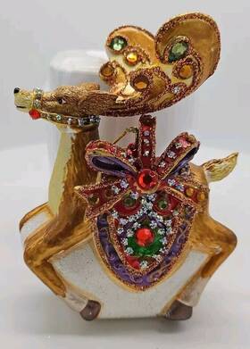 Bestpysanky 840153715396 Elegant Prancer Fancy Reindeer Glass Christmas Ornament