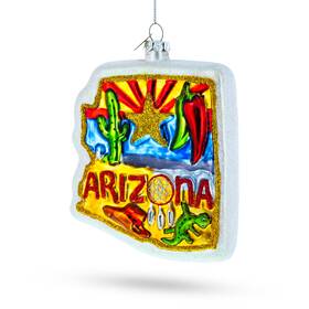 Bestpysanky 840153726286 State Of Arizona Symbols Usa Glass Christmas Ornament