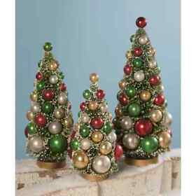 Lc9548 Bethany Lowe Christmas Traditional Bottle Brush Trees S3 Free Ship