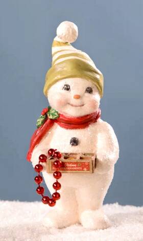 Td9079 Bethany Lowe Christmas Deck The Halls Snowman Figurine New