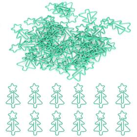 Beufee5fu48zm3y0 Beufee 60pcs Fun Christmas Tree Shape Paper Clips - Green Cute And Cool Office Suppli