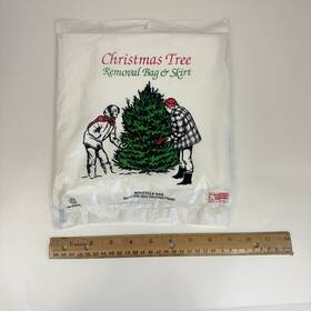 Bio Industries Inc 015298072905 Vtg Christmas Tree Removal Bag And Skirt Prop Decor Retro Made In Usa Indust