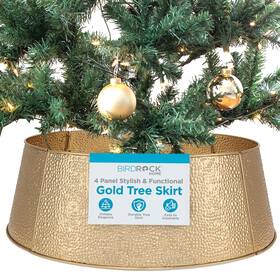 11895 Birdrock Home 4-panel Christmas Tree Collar - Gold Bubble Skirt Small 26